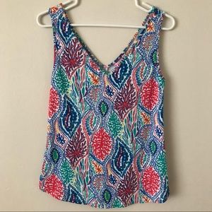 Lilly Pulitzer Multi Color V Neck Tank Top XS